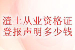 渣土從業資格證登報掛失多少錢
